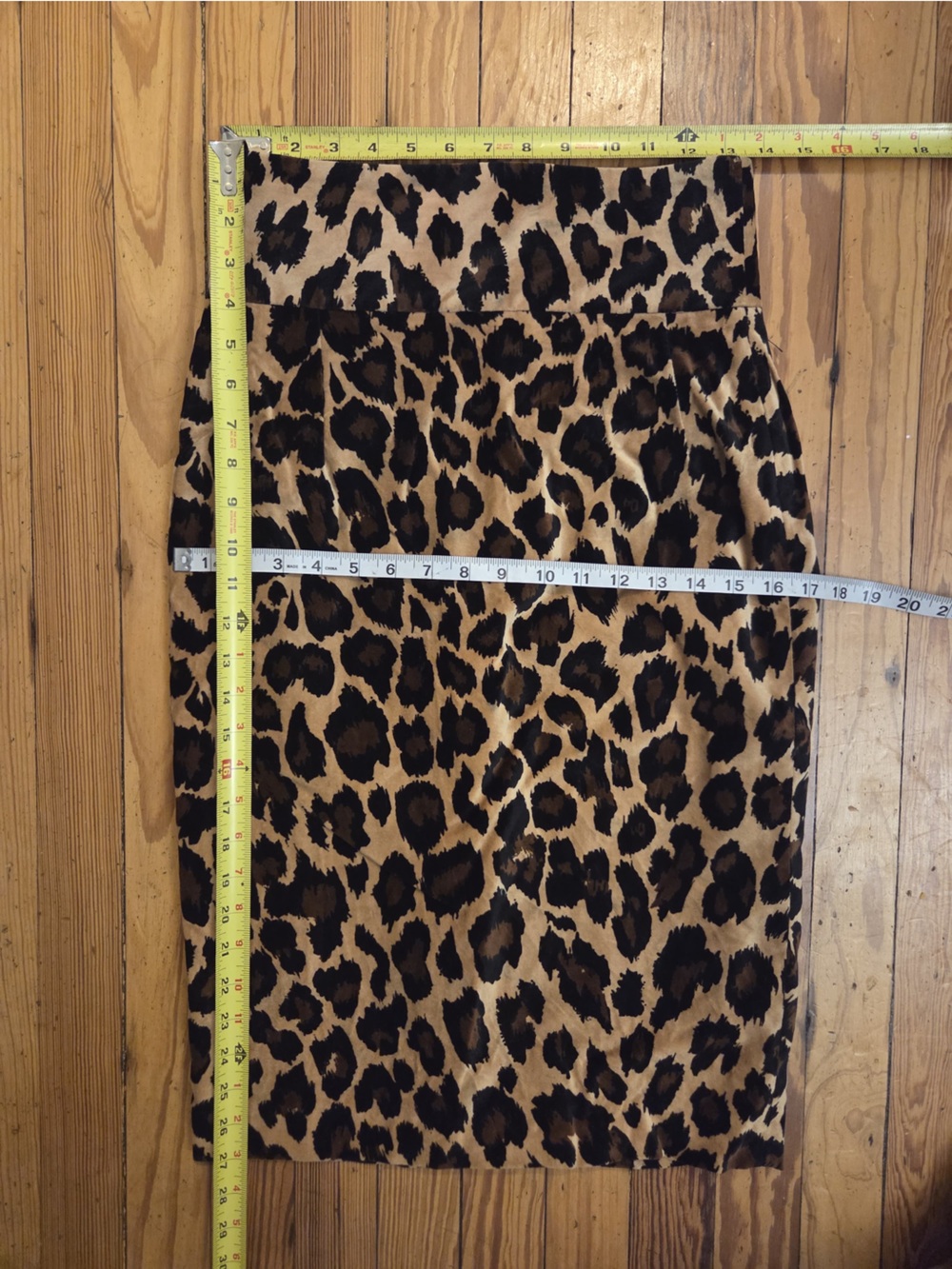 Zara Leopard-Print Pencil Skirt - Black and Tan - Picture 3 of 7